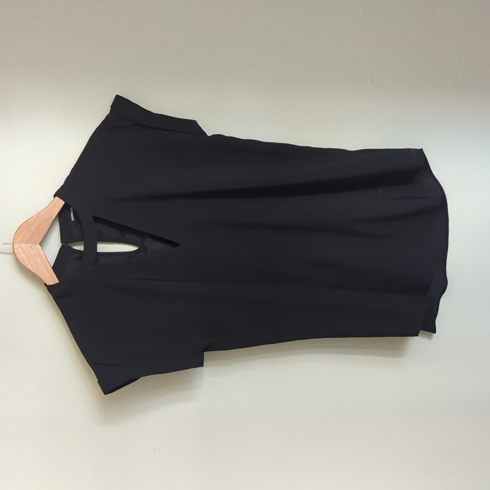 Express satiny black short sleeves Size S
